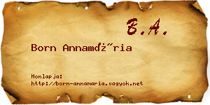 Born Annamária névjegykártya