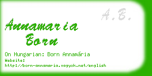 annamaria born business card