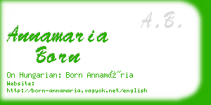 annamaria born business card